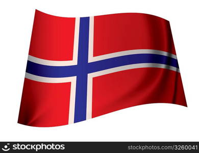 flag of norway ideal norwegian icon in red white and blue flying in the wind