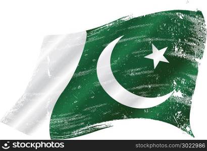 flag of Pakistan in the wind with a texture