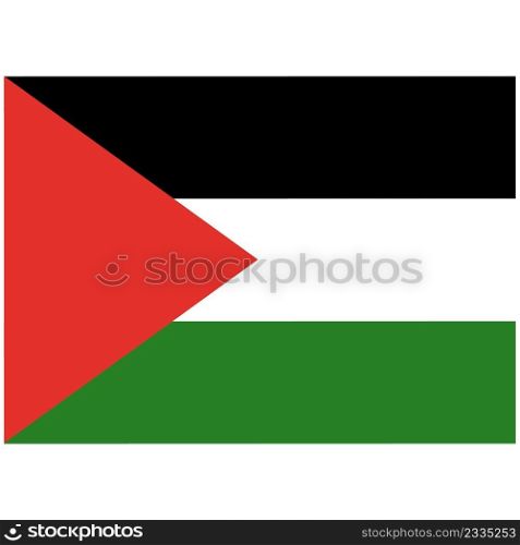 flag of Palestine on white background. Palestine country flag. flat style.