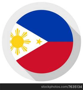 Flag of philippines, Round shape icon on white background, vector illustration