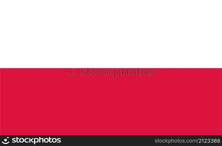 Flag of Poland. National Poland flag. Republic of Poland flag sign. flat style.