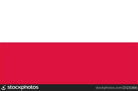 Flag of Poland. National Poland flag. Republic of Poland flag sign. flat style.