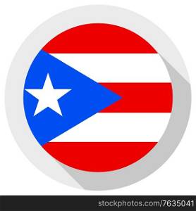 Flag of puerto rico, Round shape icon on white background, vector illustration