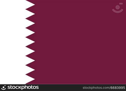 Flag of Qatar. Rectangular shape icon on white background, vector illustration.. Flag rectangular shape, rectangular shape icon on white background