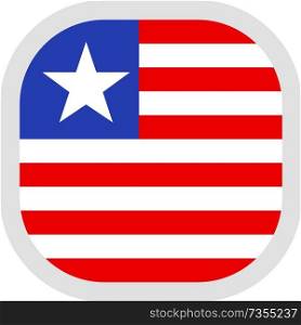 Flag of Republic of Liberia. Rounded square icon on white background, vector illustration.. Icon square shape with Flag on white background