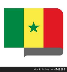 Flag of Republic of Senegal horizontal shape, pointer for world map. Flag horizontal shape, pointer for world map