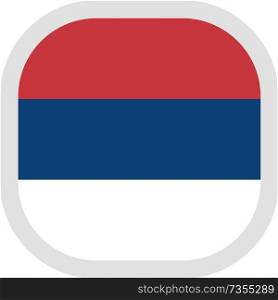 Flag of Republic of Serbia. Rounded square icon on white background, vector illustration.. Icon square shape with Flag on white background