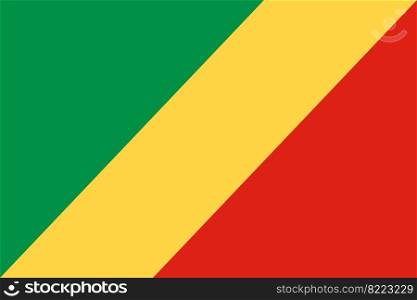 Flag of Republic of the Congo. Congolese national banner and patriotic symbol. Official colors. Flat vector illustration.. Flag of Republic of the Congo. Official colors. Flat vector illustration
