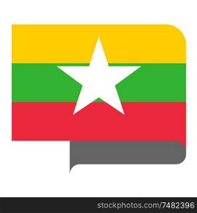 Flag of Republic of the Union of Myanmar horizontal shape, pointer for world map. Flag horizontal shape, pointer for world map