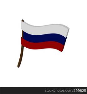 Flag of Russia icon in cartoon style on a white background . Flag of Russia icon, cartoon style