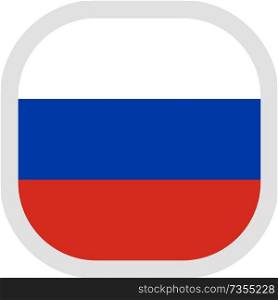 Flag of Russian Federation. Rounded square icon on white background, vector illustration.. Icon square shape with Flag on white background