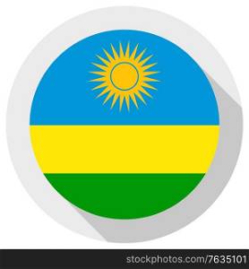 Flag of rwanda, Round shape icon on white background, vector illustration