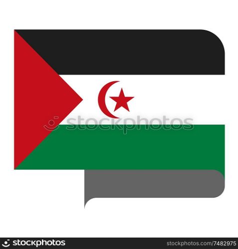 Flag of Sahrawi Arab Democratic Republic horizontal shape, pointer for world map. Flag horizontal shape, pointer for world map