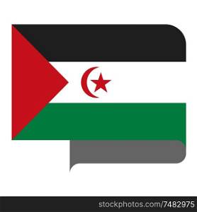 Flag of Sahrawi Arab Democratic Republic horizontal shape, pointer for world map. Flag horizontal shape, pointer for world map