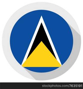 Flag of Saint Lucia, Round shape icon on white background, vector illustration