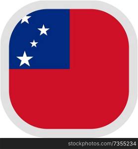 Flag of Samoa. Rounded square icon on white background, vector illustration.. Icon square shape with Flag on white background