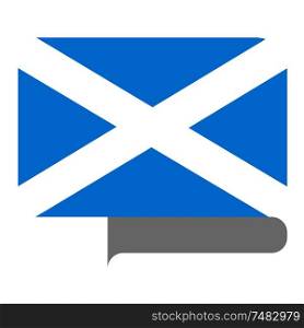 Flag of Scotland horizontal shape, pointer for world map. Flag horizontal shape, pointer for world map