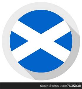 Flag of Scottish, Round shape icon on white background, vector illustration