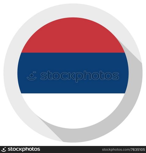 Flag of Serbia, Round shape icon on white background, vector illustration