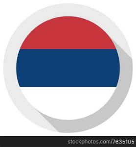 Flag of Serbia, Round shape icon on white background, vector illustration