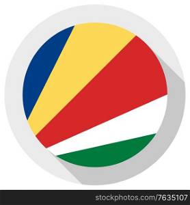 Flag of Seychelles, Round shape icon on white background, vector illustration