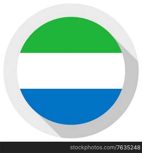 Flag of sierra leone, Round shape icon on white background, vector illustration