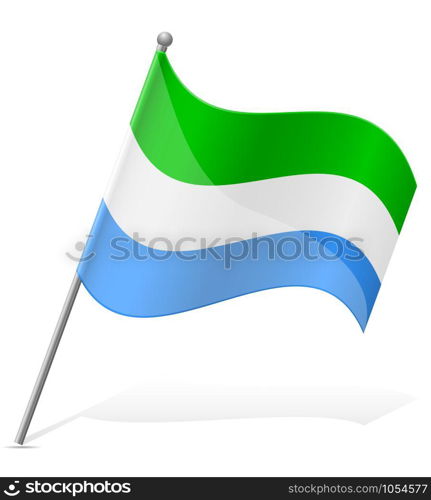 flag of Sierra Leone vector illustration isolated on white background