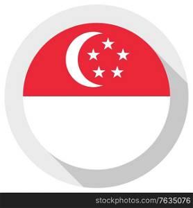 Flag of singapore, Round shape icon on white background, vector illustration