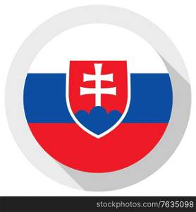 Flag of Slovakia, Round shape icon on white background, vector illustration
