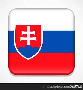 Flag of Slovakia. Square glossy badge