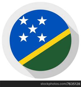 Flag of solomon islands, Round shape icon on white background, vector illustration