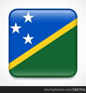 Flag of Solomon Islands. Square glossy badge
