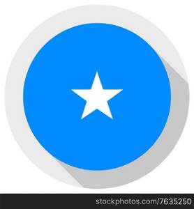 Flag of Somalia, Round shape icon on white background, vector illustration