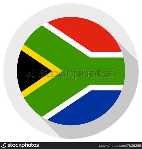 Flag of south africa, Round shape icon on white background, vector illustration
