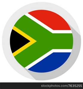 Flag of south africa, Round shape icon on white background, vector illustration