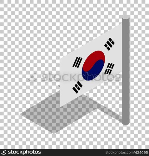 Flag of South Korea isometric icon 3d on a transparent background vector illustration. Flag of South Korea isometric icon