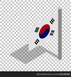 Flag of South Korea isometric icon 3d on a transparent background vector illustration. Flag of South Korea isometric icon