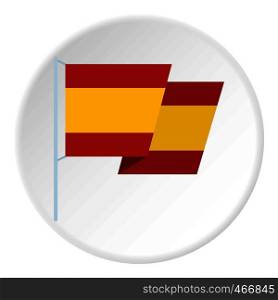 Flag of Spain icon in flat circle isolated vector illustration for web. Flag of Spain icon circle