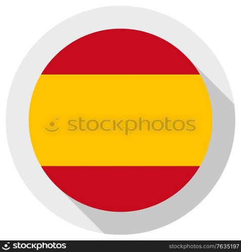 Flag of spain, Round shape icon on white background, vector illustration