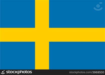 Flag of Sweden. Color style. Vector illustration. Flag of Sweden