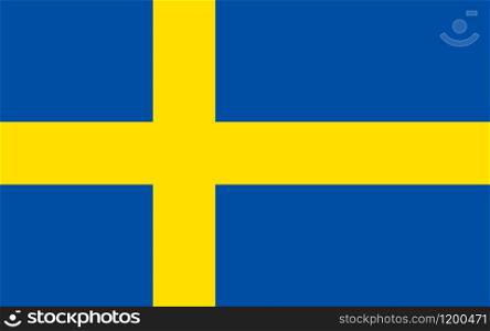 Flag of Sweden, vector illustration Official symbol of the country. Flag of Sweden, vector illustration