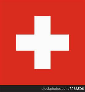 Flag of Switzerland. Color style. Vector illustration. Flag of Switzerland