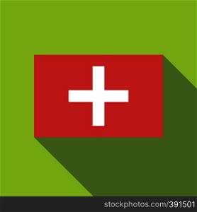 Flag of Switzerland icon. Flat illustration of flag of Switzerland vector icon for web. Flag of Switzerland icon, flat style