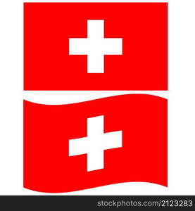 Flag of Switzerland on white background. National Switzerland flag. flat style.