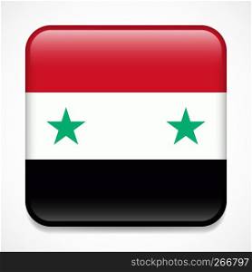 Flag of Syria. Square glossy badge