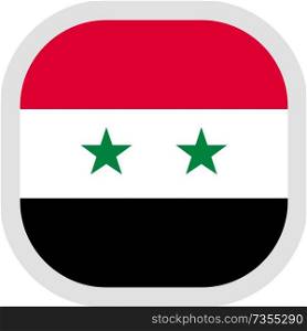 Flag of Syrian Arab Republic. Rounded square icon on white background, vector illustration.. Icon square shape with Flag on white background
