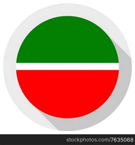 Flag of Tatarstan, Round shape icon on white background, vector illustration