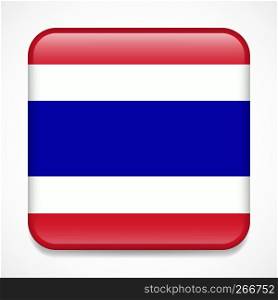 Flag of Thailand. Square glossy badge