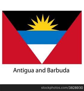 Flag of the country antigua and barbuda. Vector illustration. Exact colors.