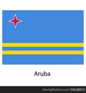 Flag of the country aruba. Vector illustration. Exact colors.